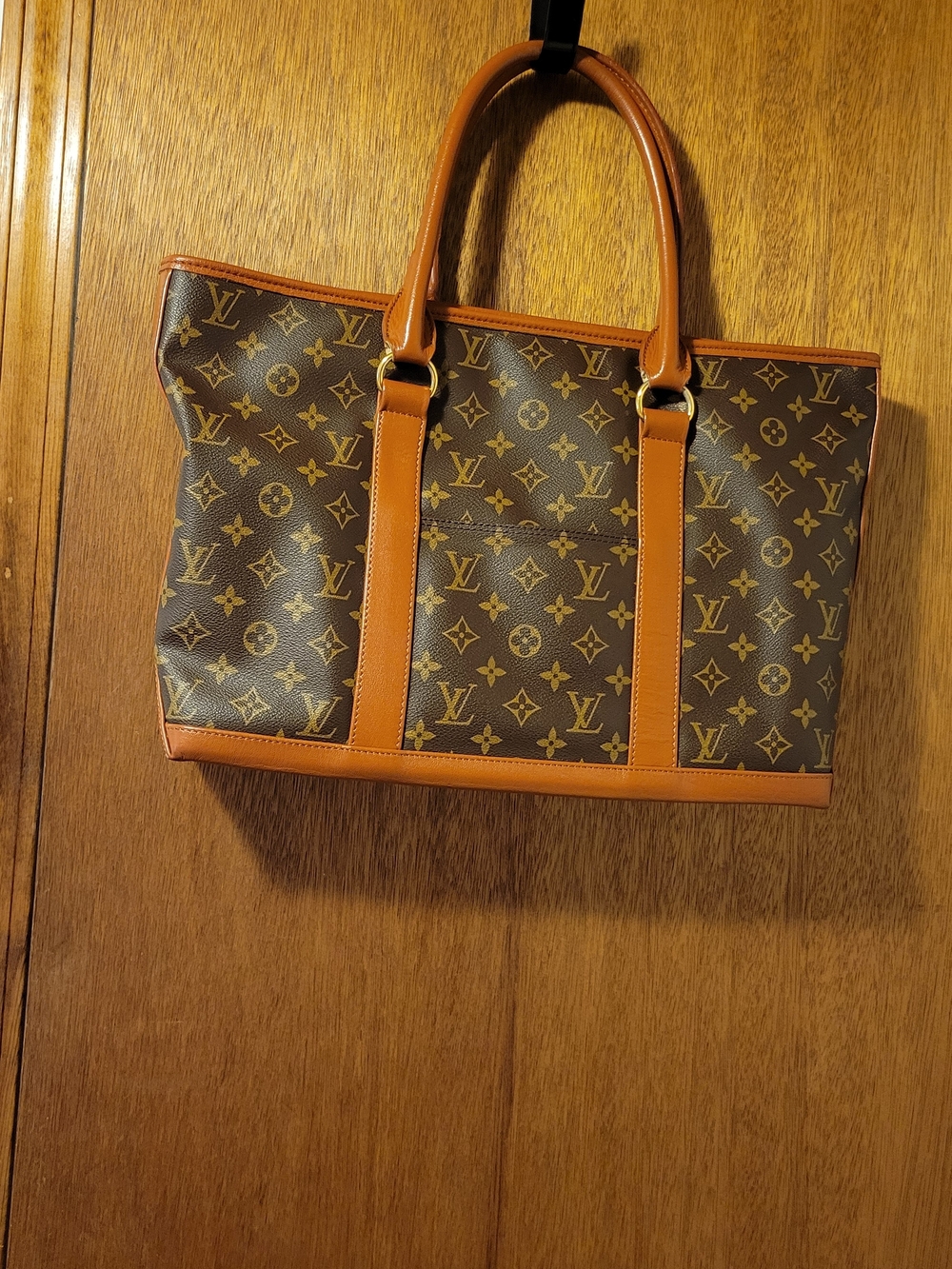 Louis Vuitton Monogram Leather Tote in Brown & Tan